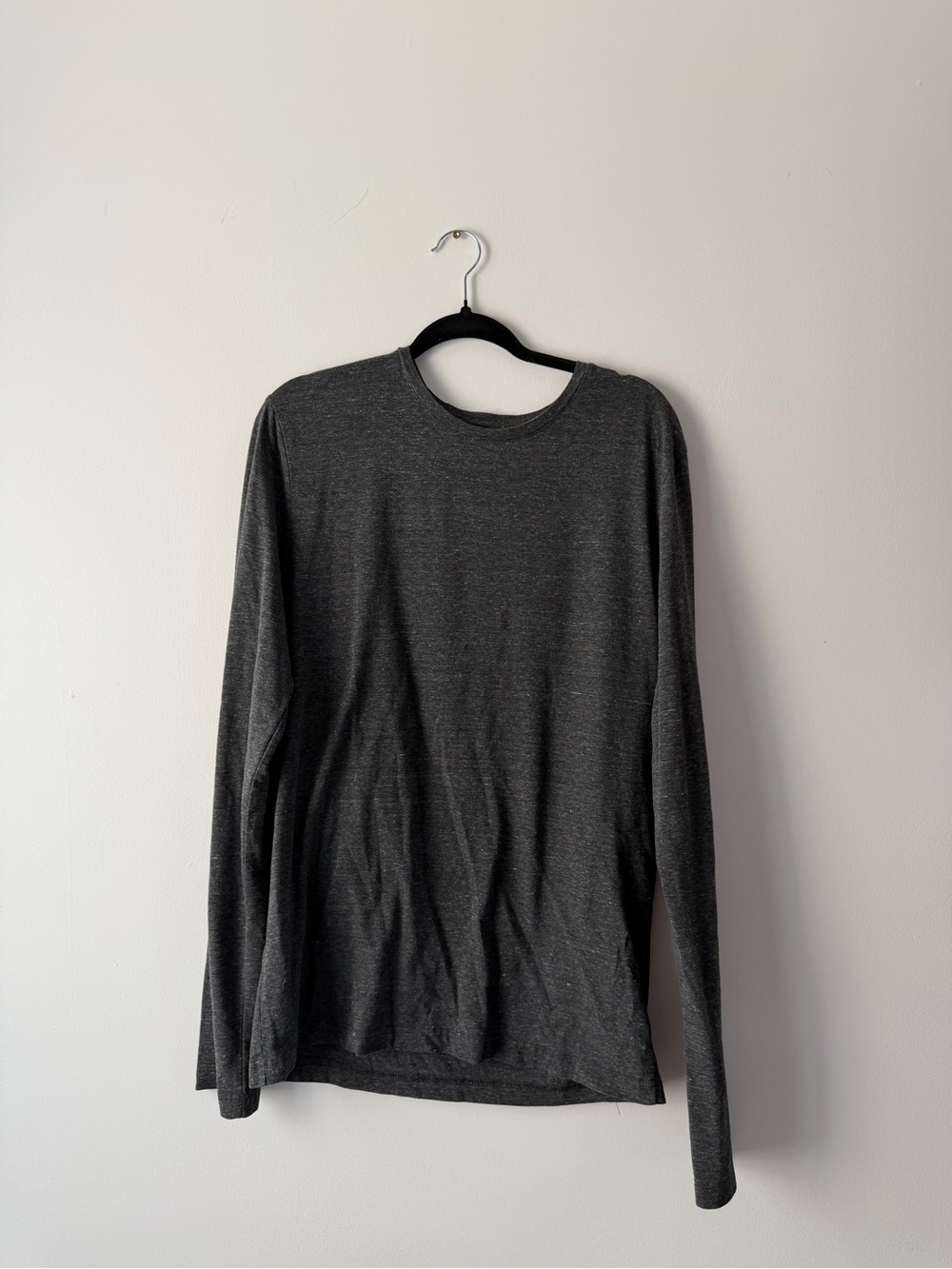 H&M Men's Long Sleeve Crewneck Shirt - Charcoal Gray